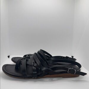 Franco Sarto Gilligan Black Strappy Leather Sandals Women’s 6.5